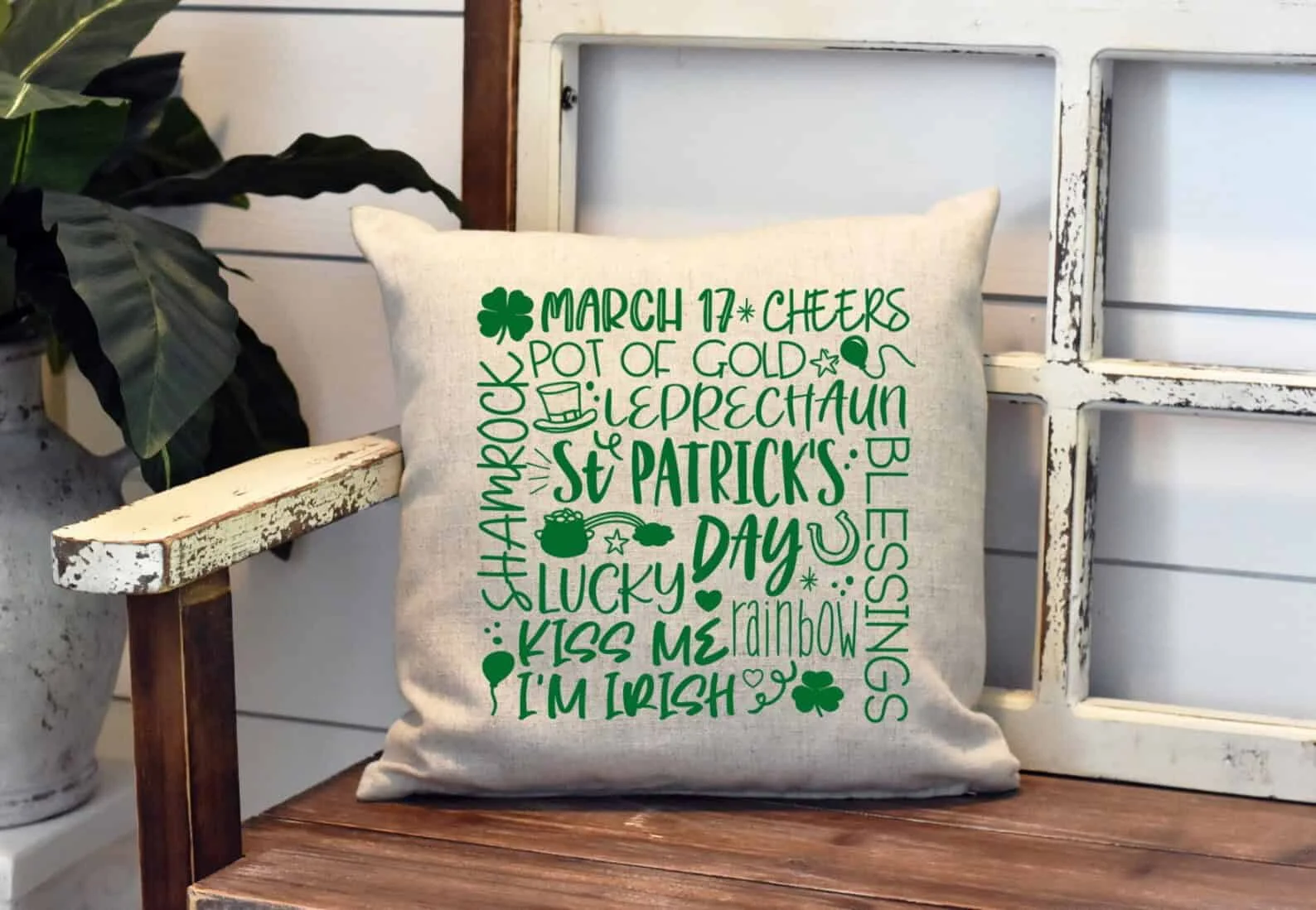 15. St. Patrick’s Day Clover Pillow on Metro
