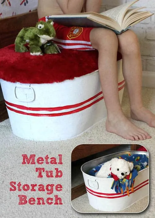 15. Galvanized Tub Converted into Toy Storage