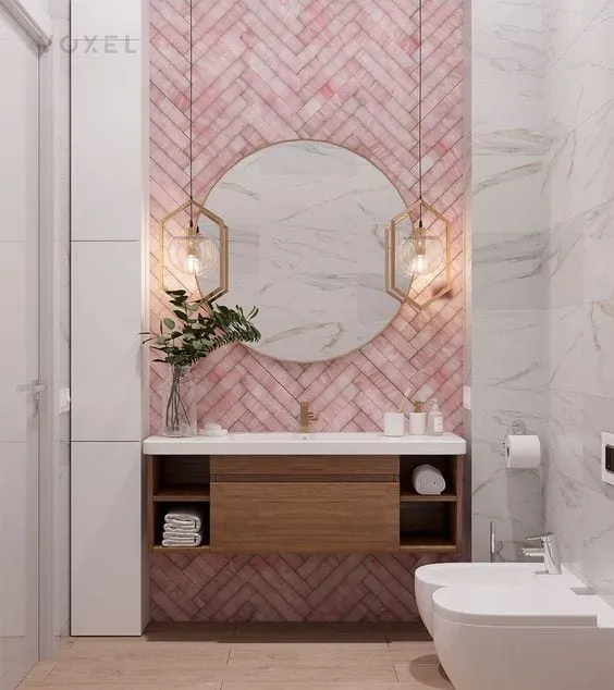 Unique Pink Bathroom Designs