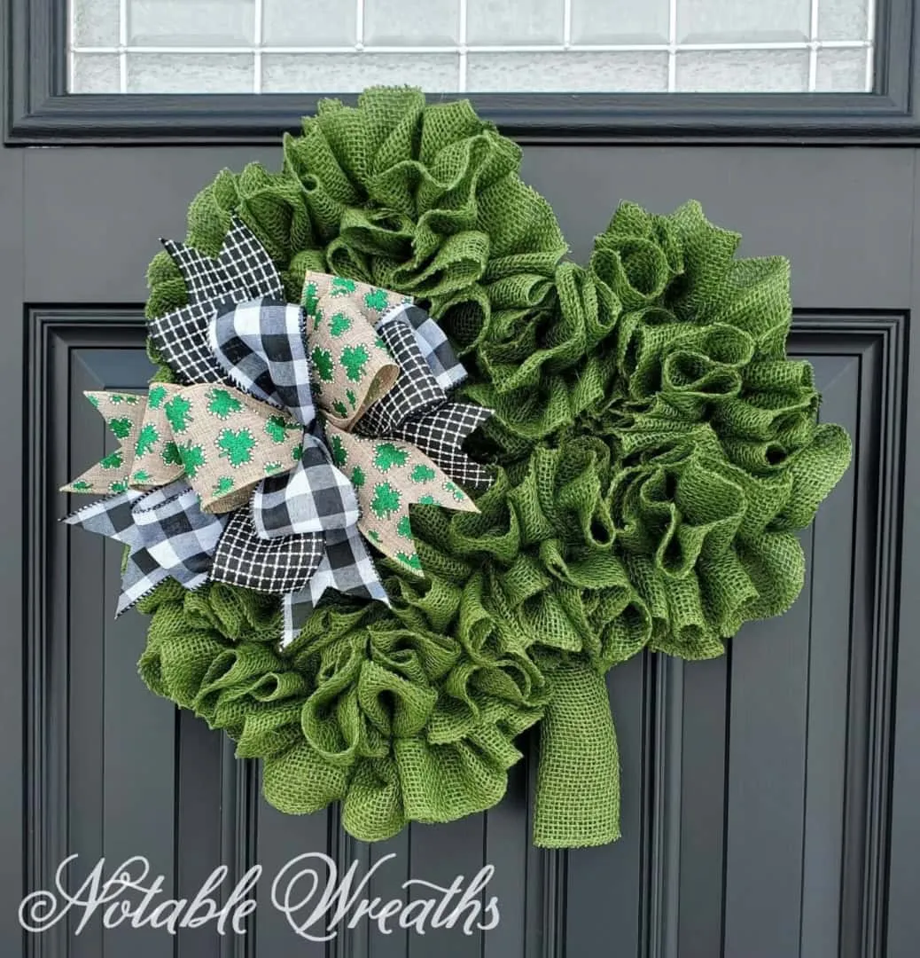 12. 粗麻布绿色圣帕特里克节花环