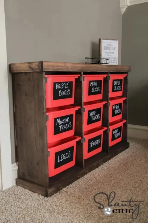 11. Organized Toy Storage Boxes