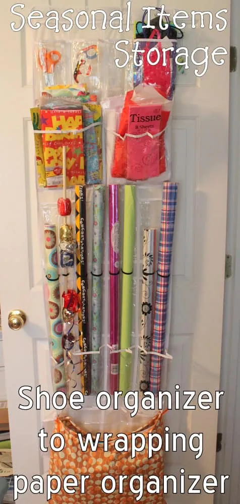 8. Gift Wrap Organization on the Door