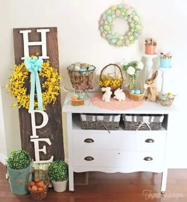 5. 木质“希望”复活节花环标识