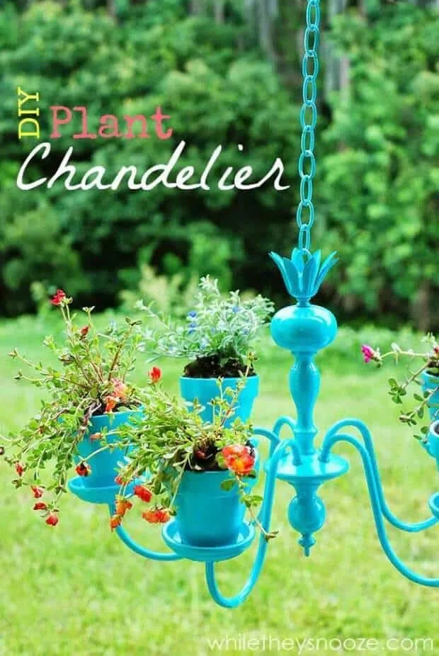 4. DIY Chandelier-Style Planter