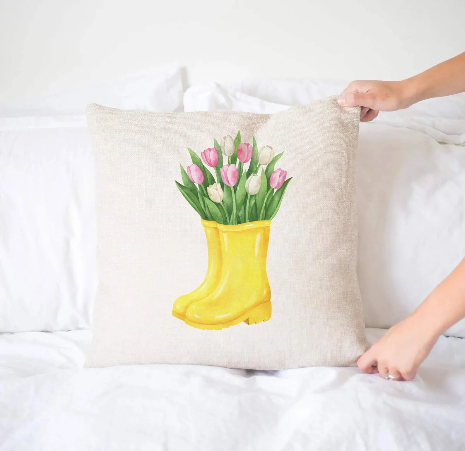 8. Tulipanes en botas de lluvia para primavera
