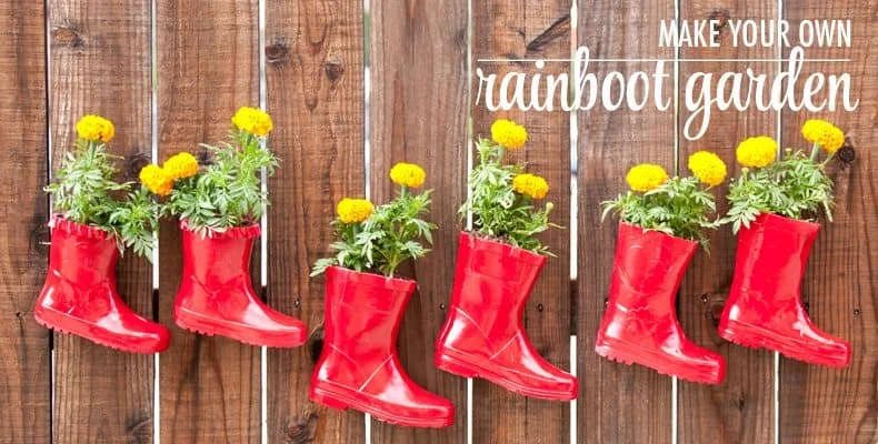 14. Make Your Own Garden from Rubber Boots