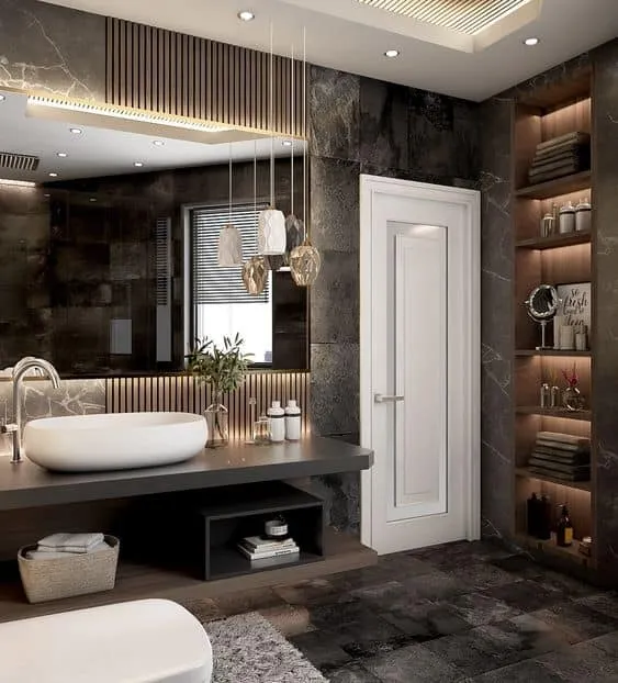 美丽时尚的现代浴室