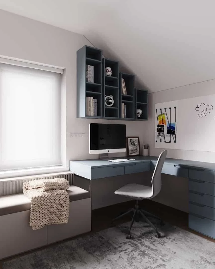 13. Sala de estudio infantil moderna