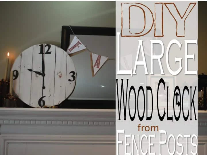 15. Gran reloj hecho con madera basado en postes de valla o tablas