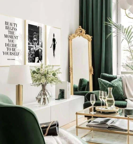 Tables and Pictures for a Bright Living Room