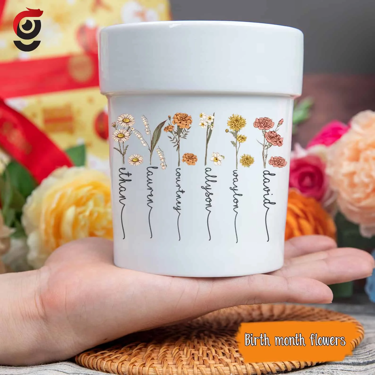 2. Mini-Topf mit Blüten des Geburtsmonats