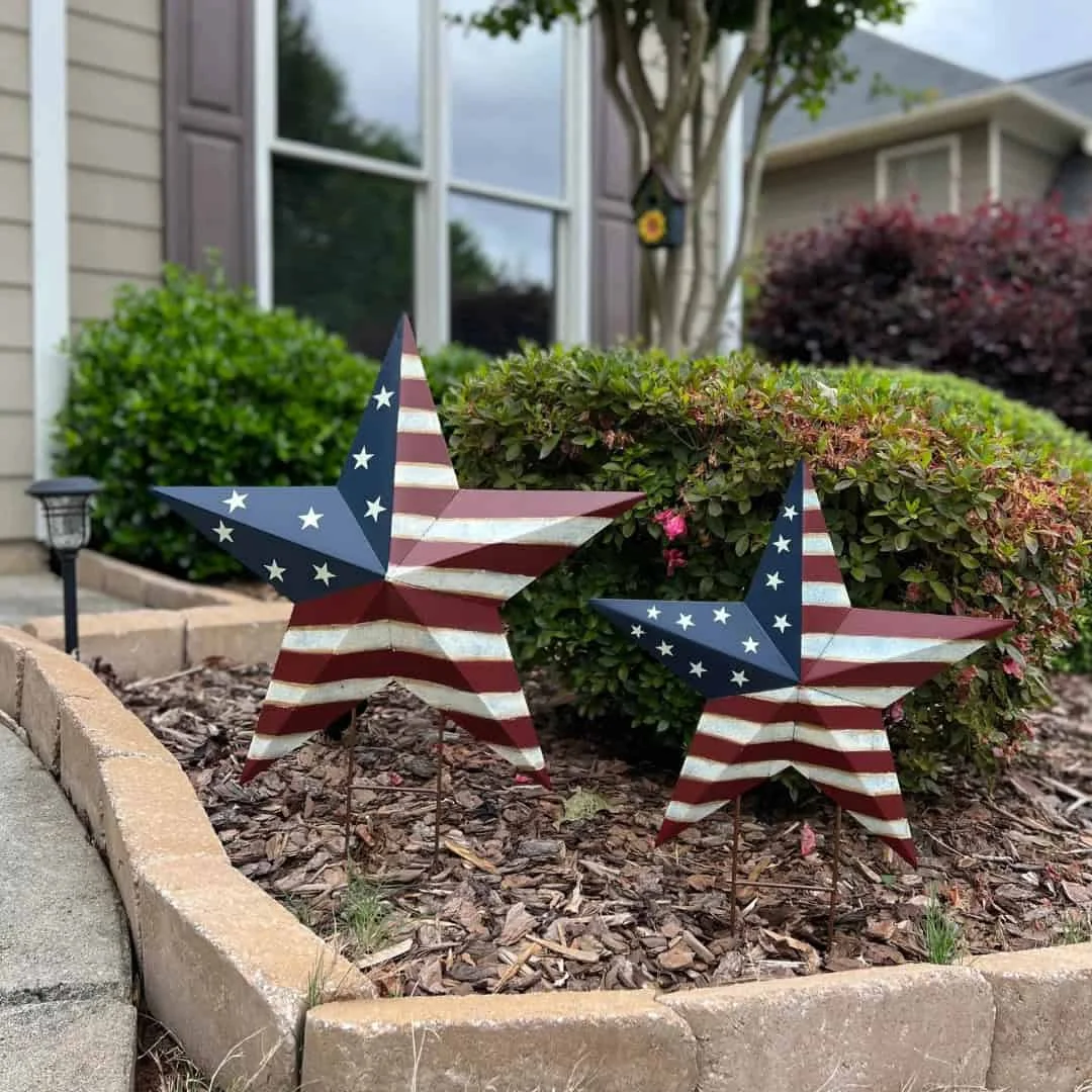 带美国国旗的金属星星