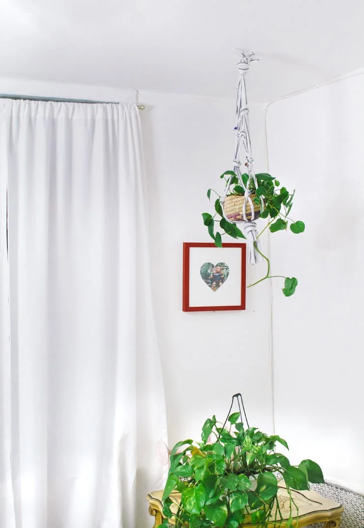 13. Make a DIY Hanging Planter from an Old T-Shirt
