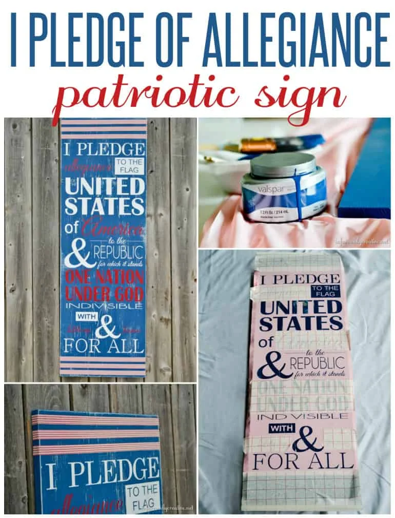 10. Tabla patriótica DIY de juramento de lealtad