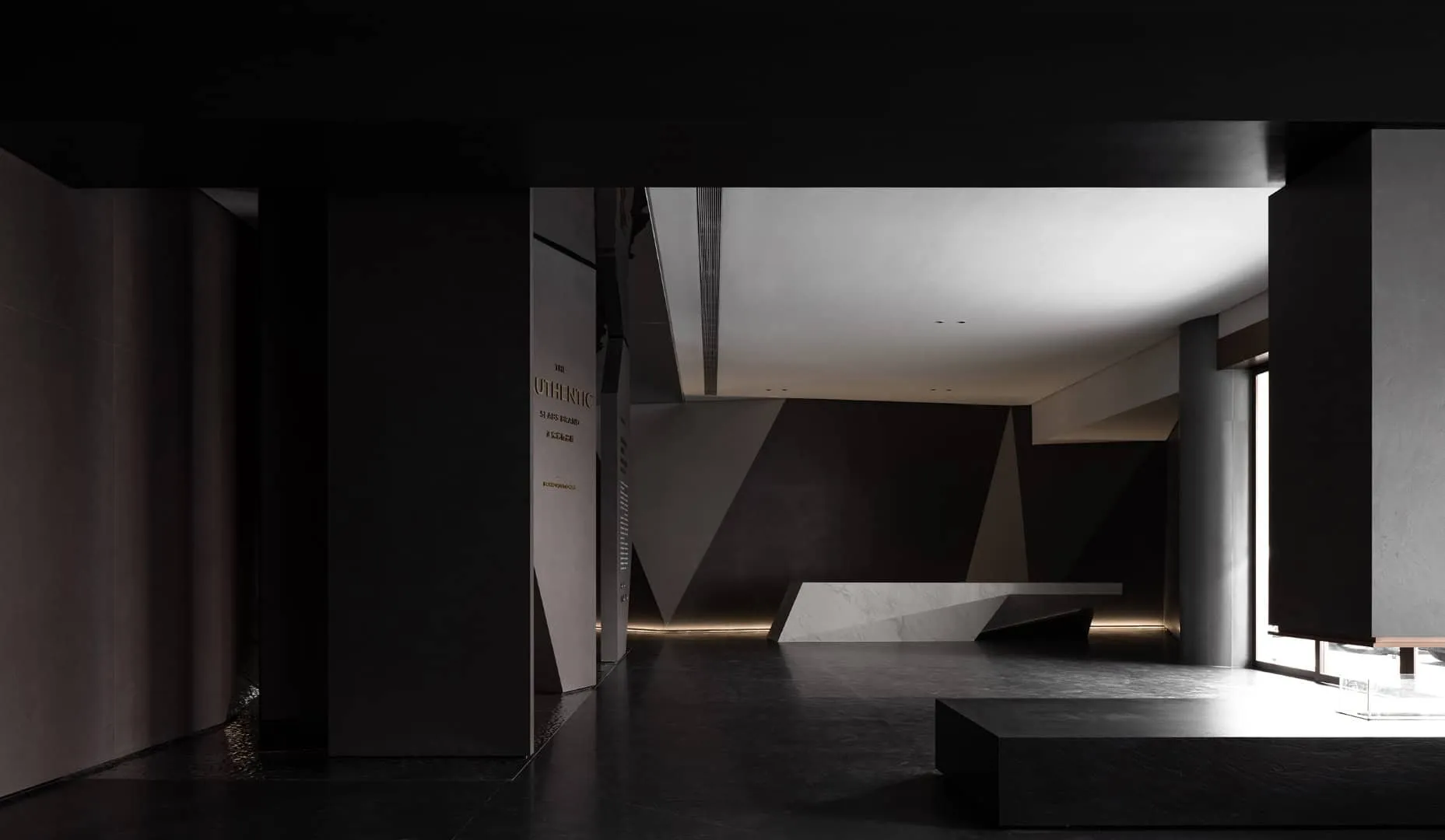 Spanish Exhibition Hall GOJE from Slate by Topway Space Design: Geometry, Light and Poetic Space