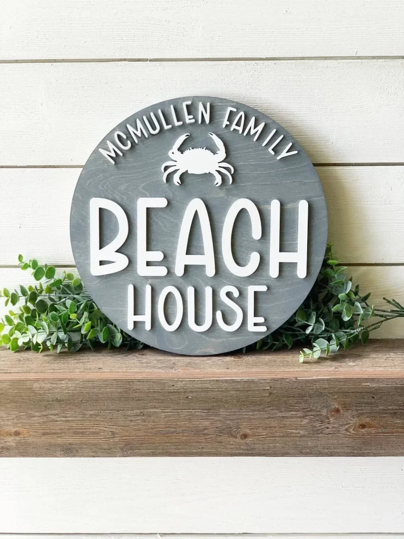Personalized Board with Beach House Image