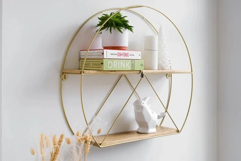 8. 金色圆形悬浮搁板