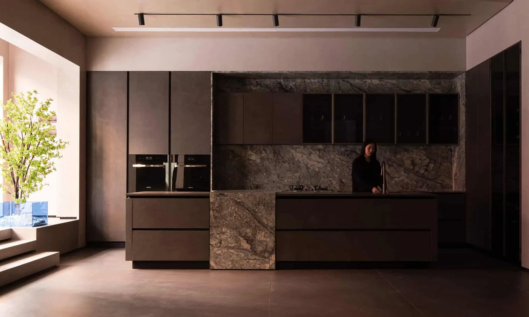 Spanish Exhibition Hall GOJE from Slate by Topway Space Design: Geometry, Light and Poetic Space