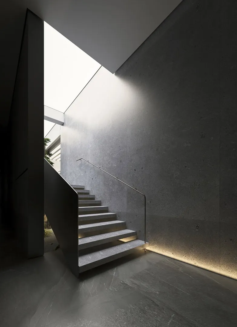 Spanish Exhibition Hall GOJE from Slate by Topway Space Design: Geometry, Light and Poetic Space