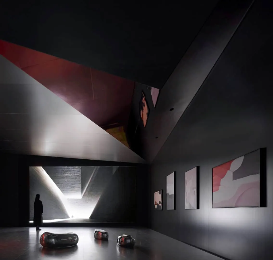 Spanish Exhibition Hall GOJE from Slate by Topway Space Design: Geometry, Light and Poetic Space