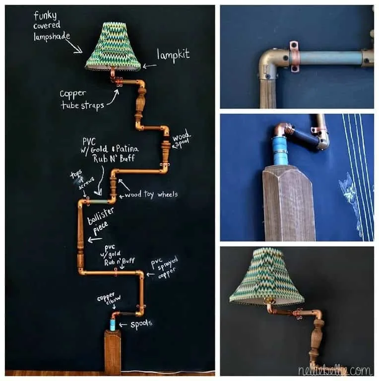 13. LÁMPARA DE TUBO DIY