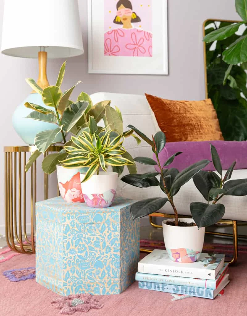 5. Make Marble Pattern Planters