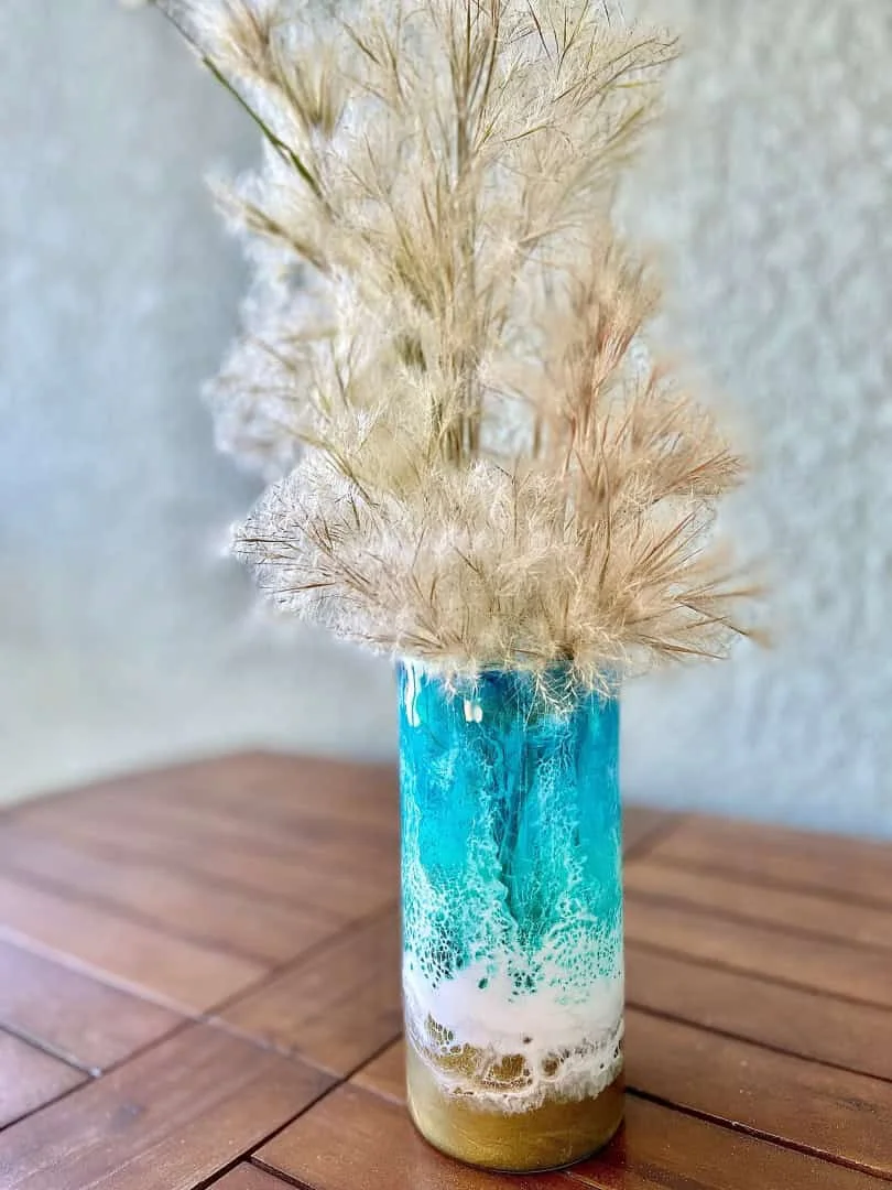 Flower Vase with Beach Design
