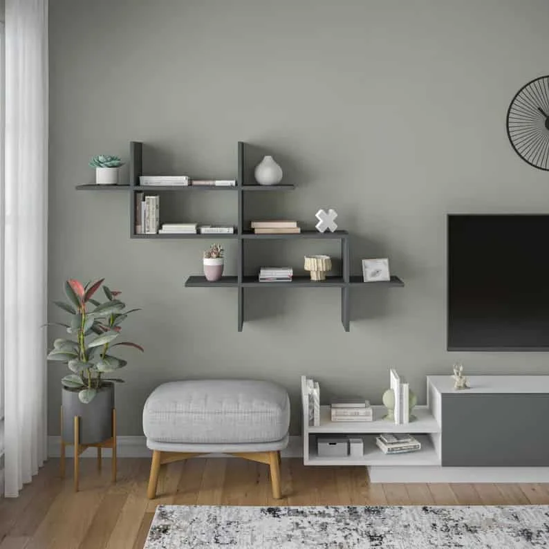 5. 现代木质墙面搁板