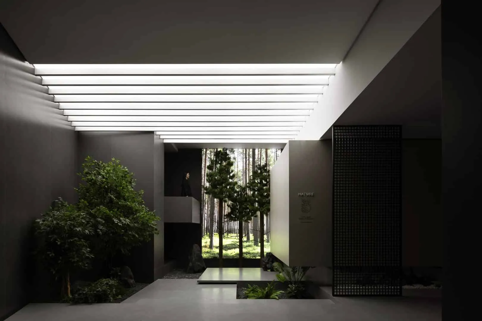 Spanish Exhibition Hall GOJE from Slate by Topway Space Design: Geometry, Light and Poetic Space