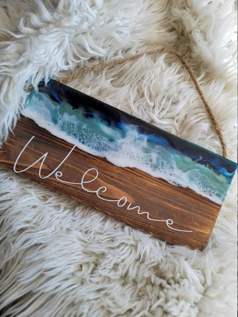 Coastal Wooden Welcome Board