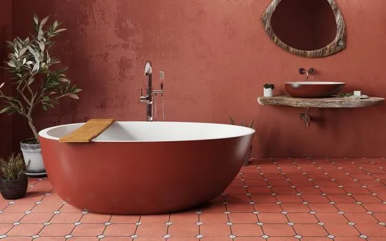 Red Bathrooms That Combine Brightness and Luxury