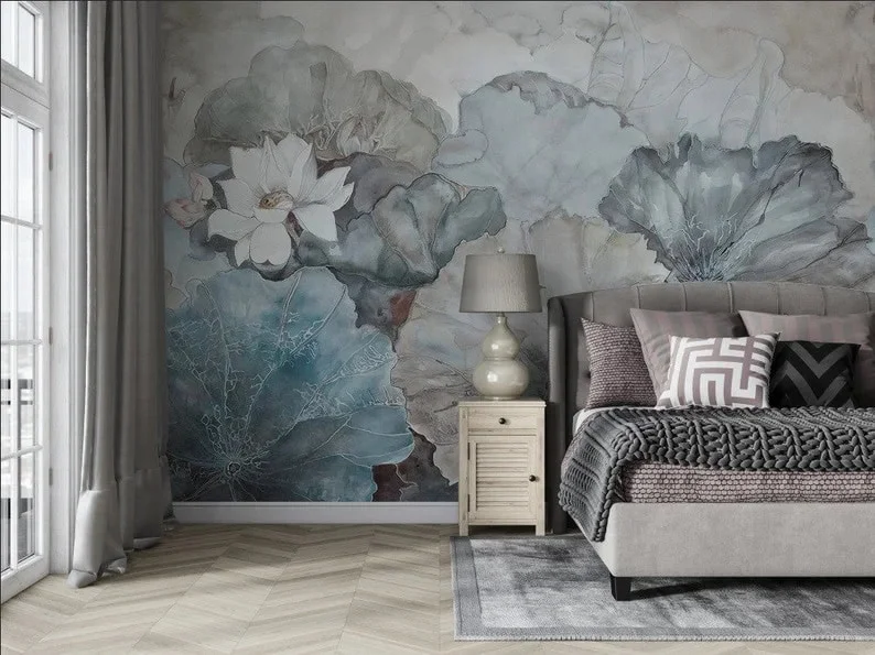 10. Papel Pintado de Flores Estilo Vintage