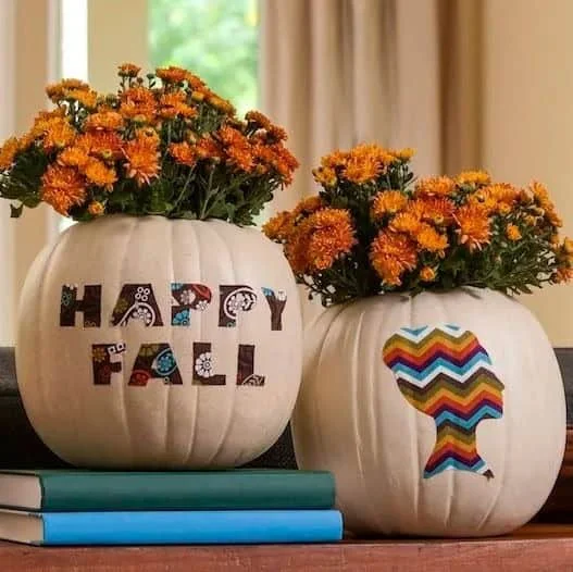 10. Jarrón hecho de calabaza con mensaje