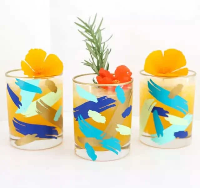 5. Copas con pinceladas con DIY