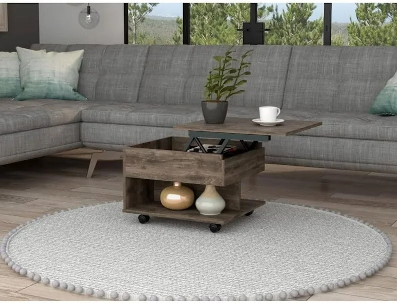 9. Mini mesa de té con tapa elevable