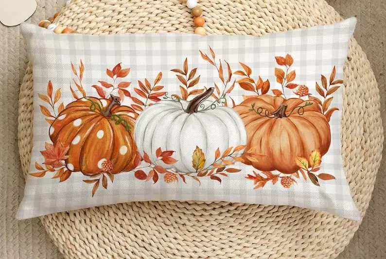 12. Almohada con calabaza