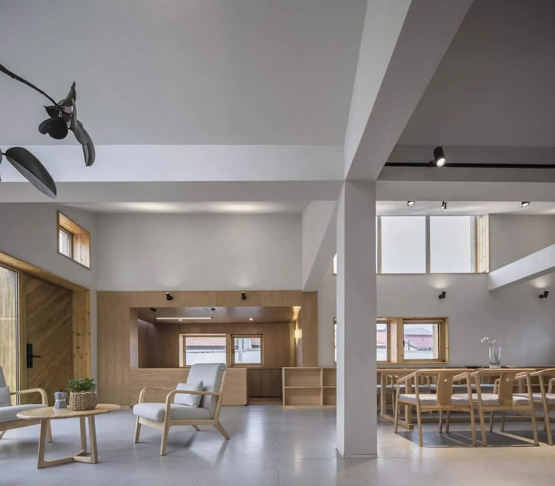 House with Folding Roof in Courtyard by MAT Office in Beijing, China