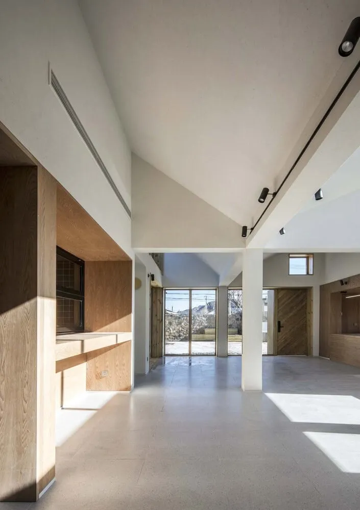 House with Folding Roof in Courtyard by MAT Office in Beijing, China