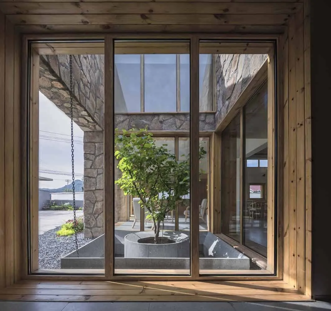 House with Folding Roof in Courtyard by MAT Office in Beijing, China