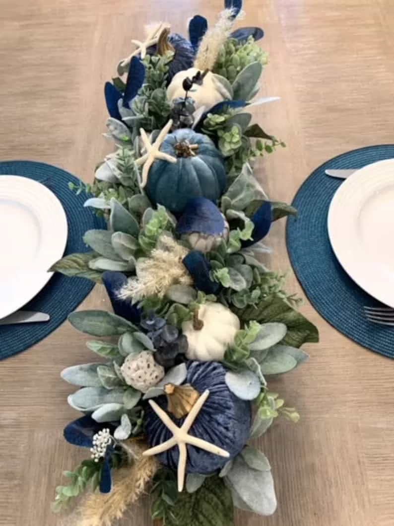 6. Blue Coastal Style Centerpiece