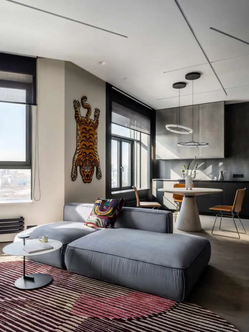 Hidden corner module and precise kitchen detail