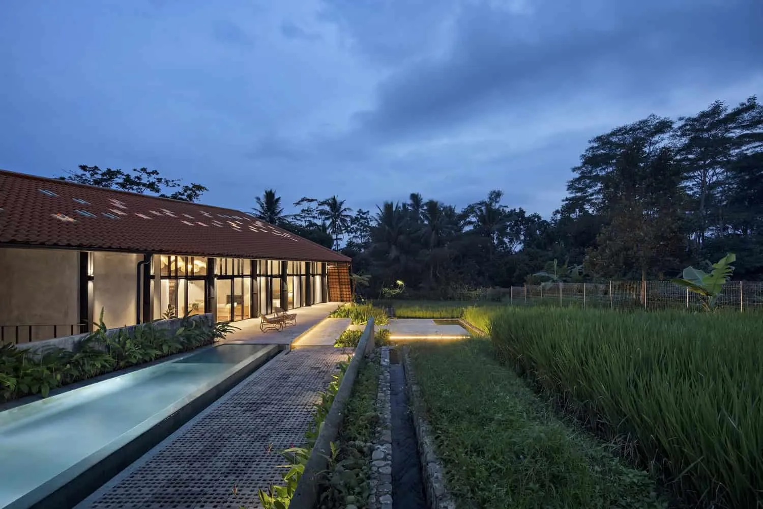 Swarga House in Cilimous from PSA Studio: Floating Villa Among Rice Fields