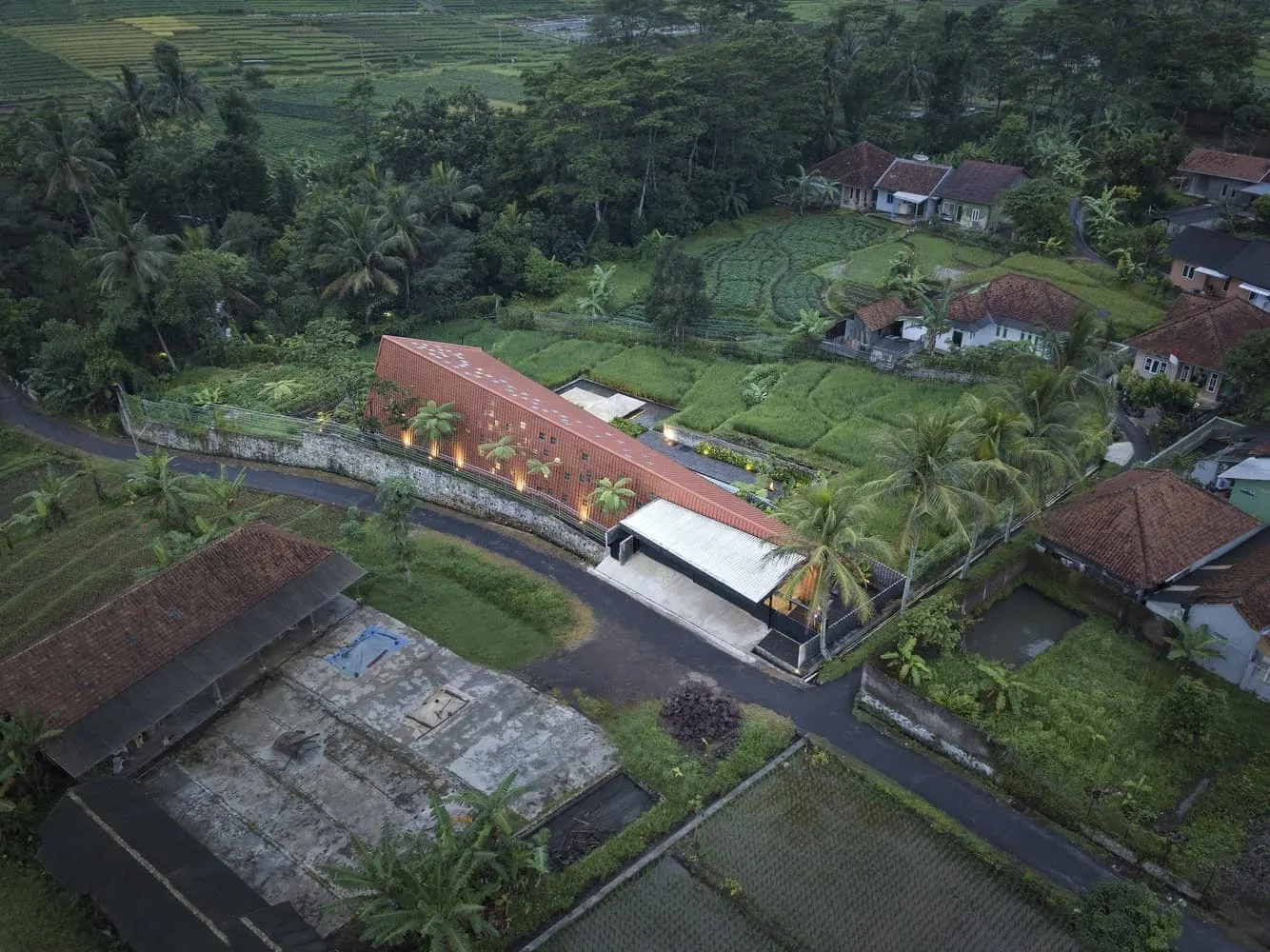 Swarga House in Cilimous from PSA Studio: Floating Villa Among Rice Fields