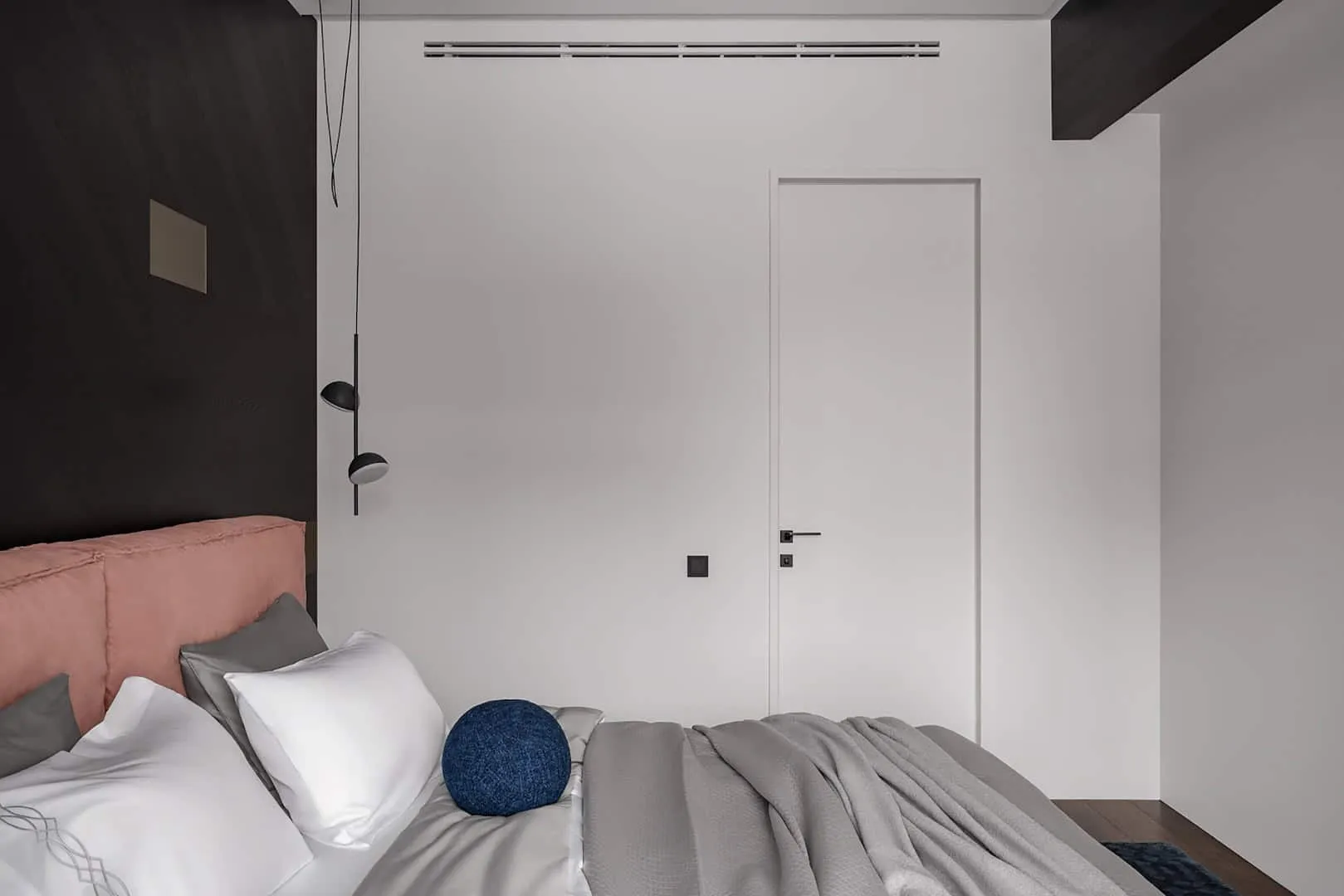 Open storage and hallway cabinets with integrated lighting