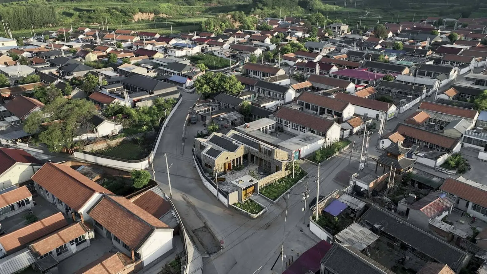 House with Folding Roof in Courtyard by MAT Office in Beijing, China