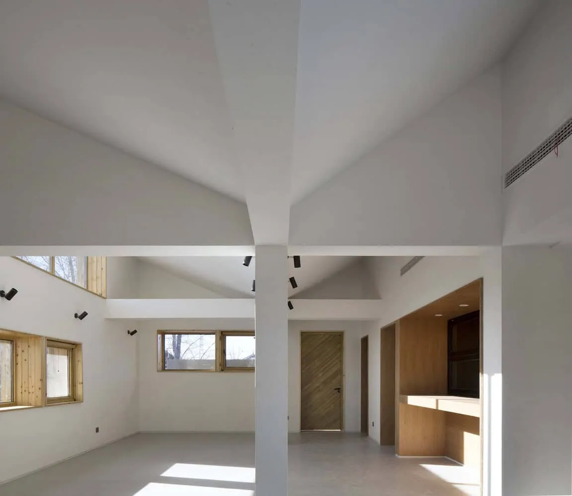 House with Folding Roof in Courtyard by MAT Office in Beijing, China