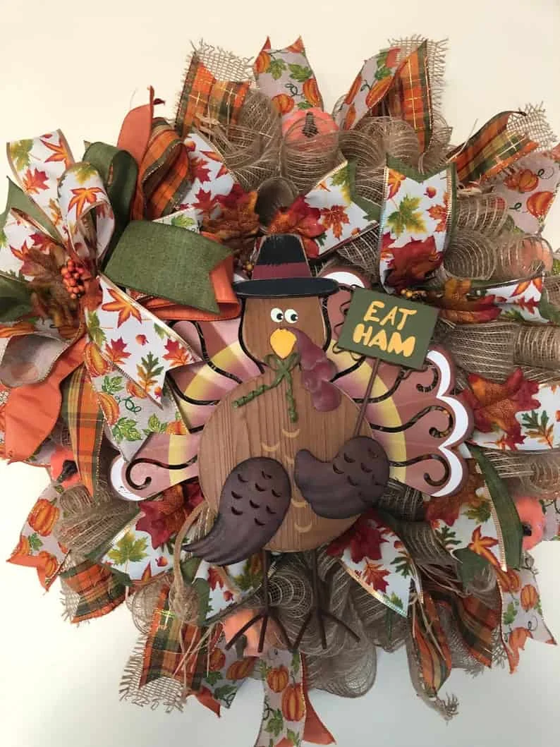 Guirnalda con pavo navideño