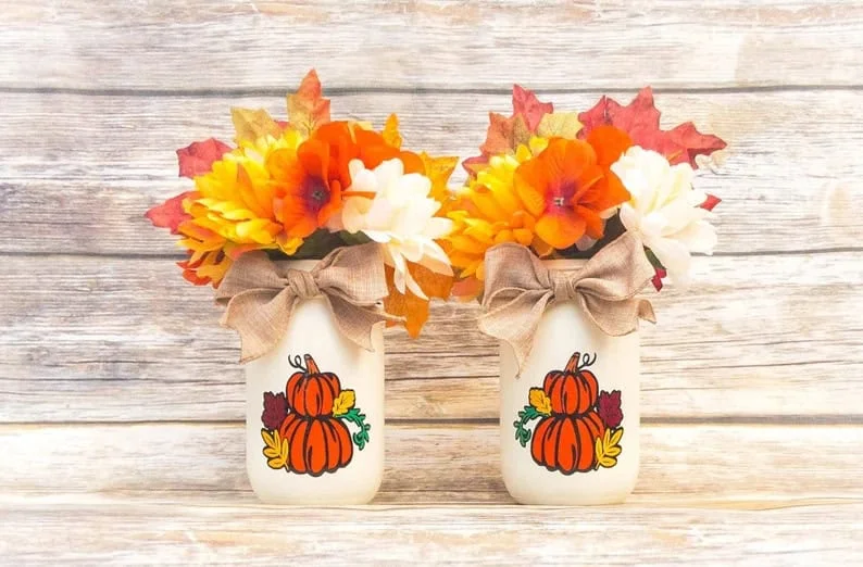 10. Tarros de vidrio otoñales