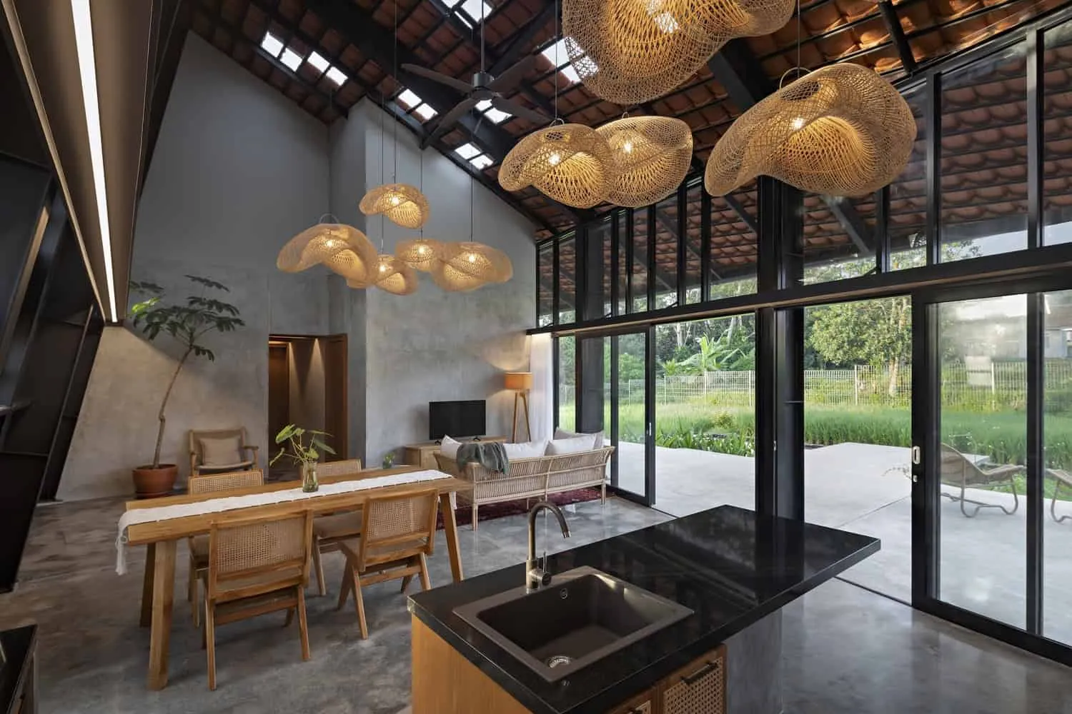 Swarga House in Cilimous from PSA Studio: Floating Villa Among Rice Fields