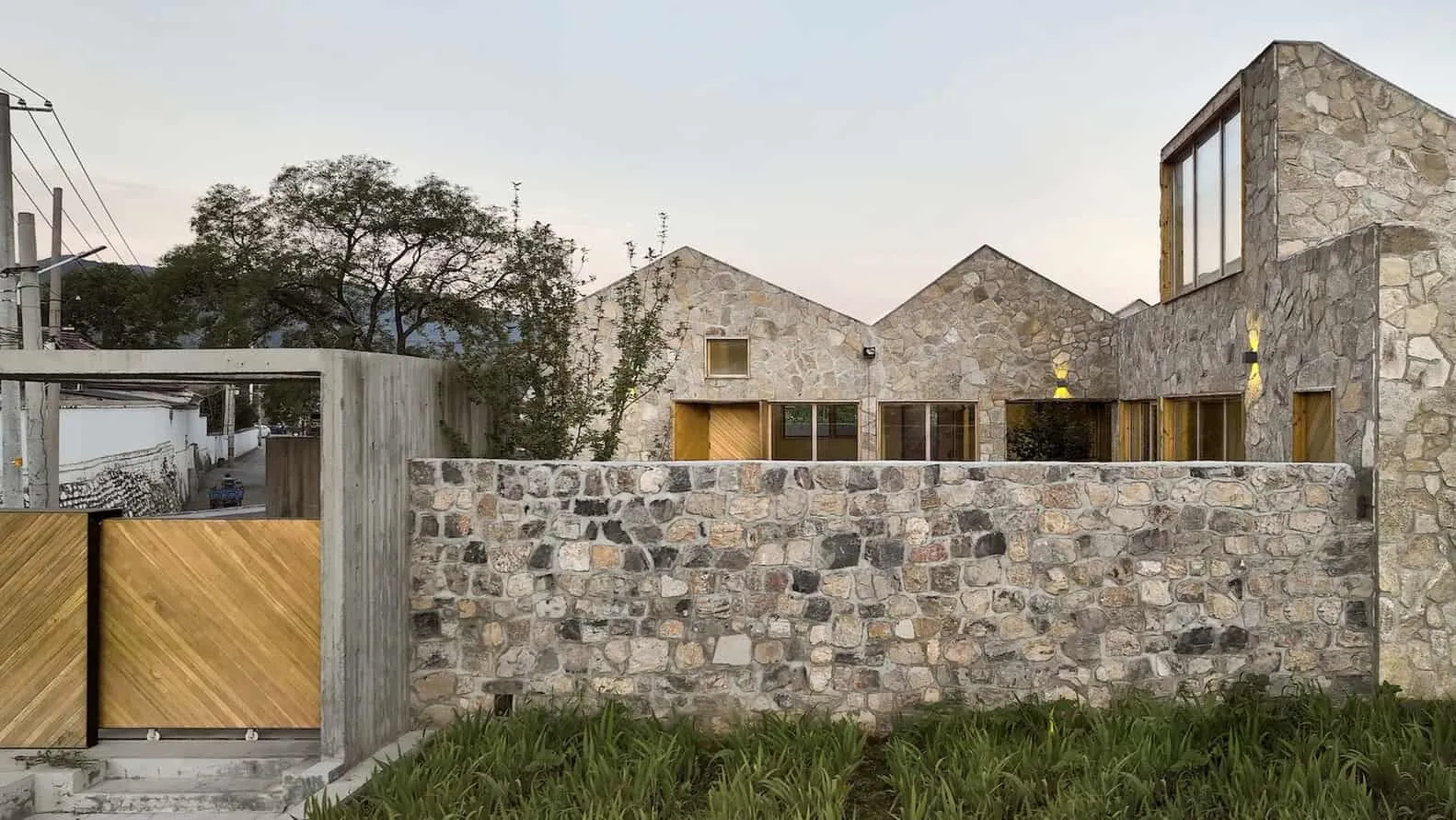 House with Folding Roof in Courtyard by MAT Office in Beijing, China